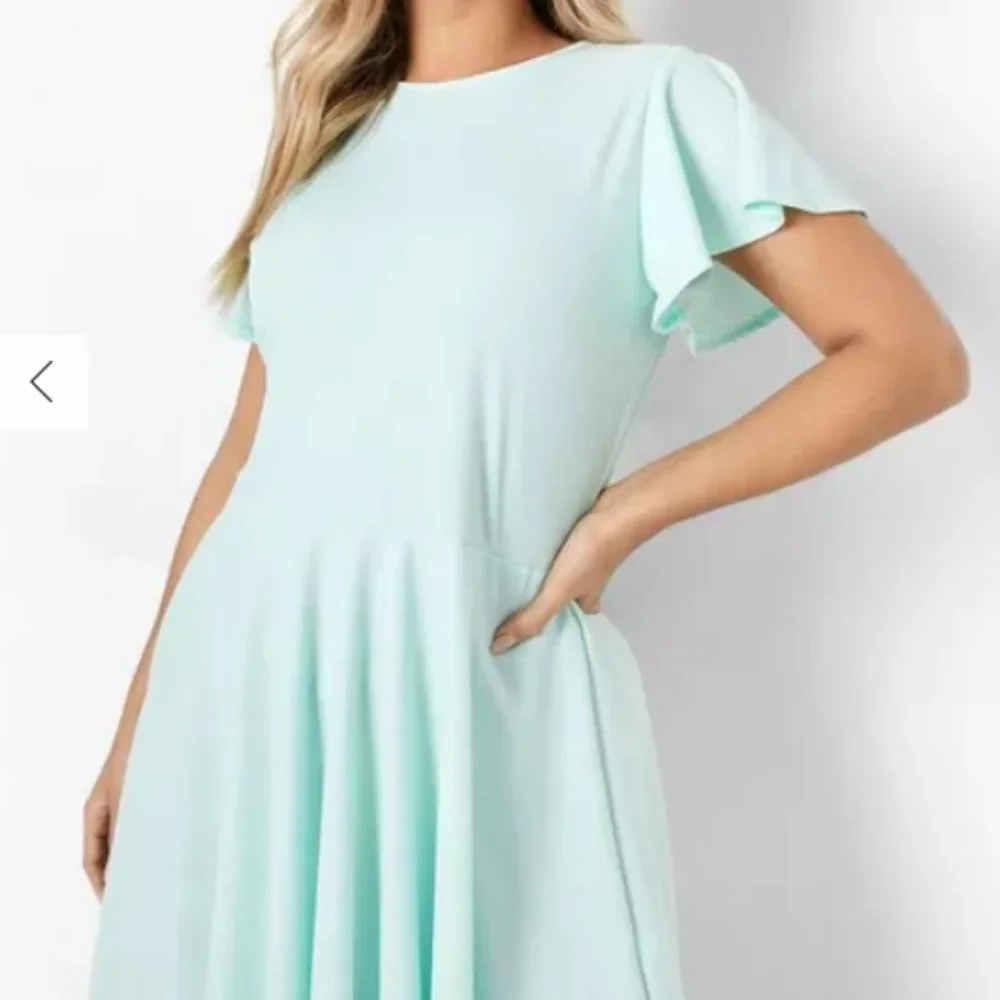 Curve Ribbed Ruffle Skater Dress - Picture 4 of 4
